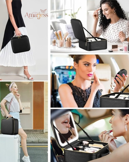 Cosmetiquera con Espejo y Luz LED